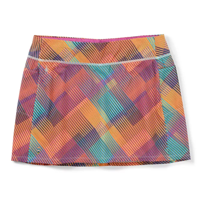 Smartwool - Women's Merino Sport Lined Skirt- Festive Fuchsia Mountain Plaid Print