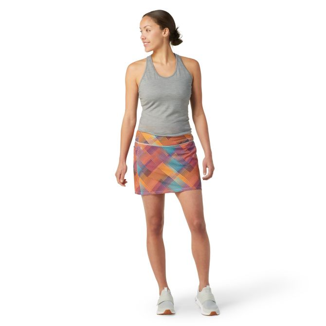 Smartwool - Women's Merino Sport Lined Skirt- Festive Fuchsia Mountain Plaid Print