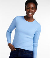 L.L. Bean - Women's Pima Cotton Tee, Long-Sleeve Crewneck