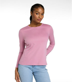 L.L. Bean - Women's Pima Cotton Tee, Long-Sleeve Crewneck