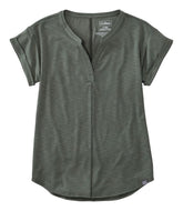 L.L. Bean - Women's Streamside Tee, Short-Sleeve Splitneck