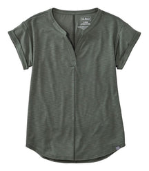 L.L. Bean - Women's Streamside Tee, Short-Sleeve Splitneck