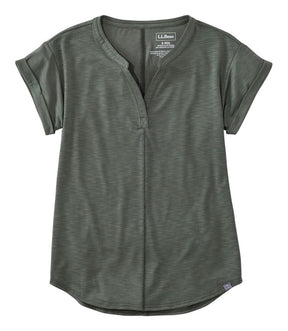 L.L. Bean - Women's Streamside Tee, Short-Sleeve Splitneck