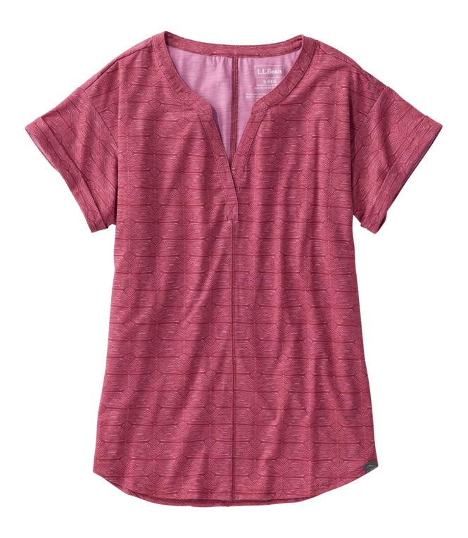 L.L. Bean - Women's Streamside Tee, Short-Sleeve Splitneck