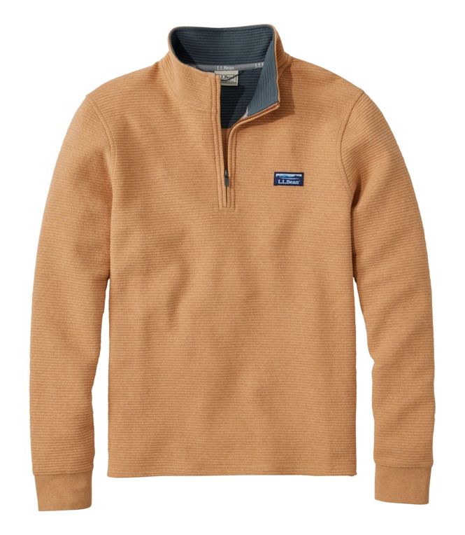 L.L. Bean -  Lakewashed Double-Knit Quarter-Zip Long Sleeve Men's Regular