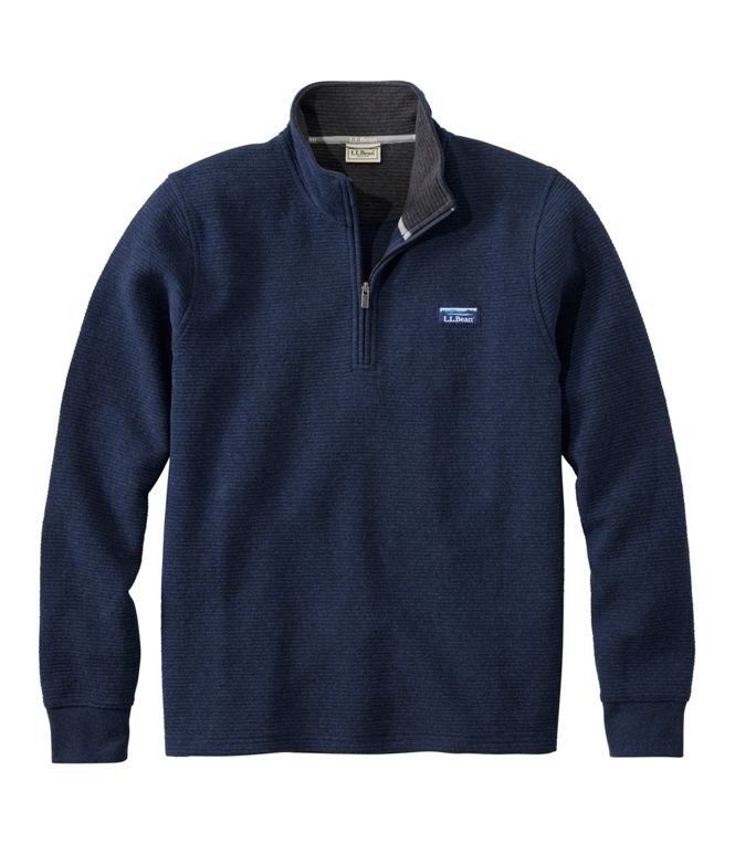L.L. Bean -  Lakewashed Double-Knit Quarter-Zip Long Sleeve Men's Regular