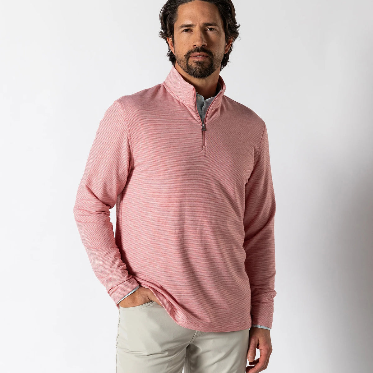 Duck Head - Wakeman Stripe Performance 1/4 Zip Pullover