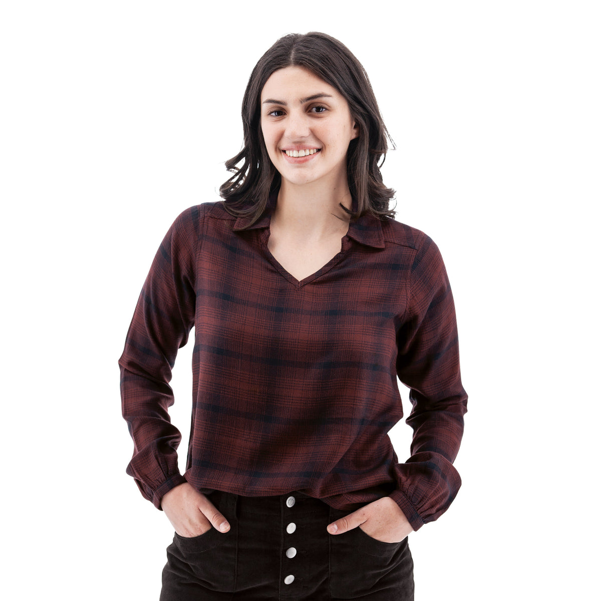 Aventura - Eve Plaid Popover Top