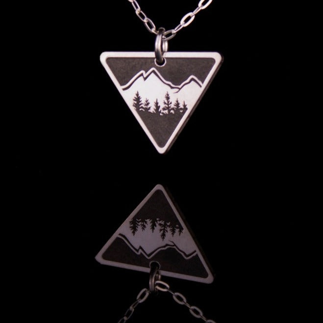 The Bearded Jeweler - Explorer Small Triangle Necklace | Hand crafted sterling silver