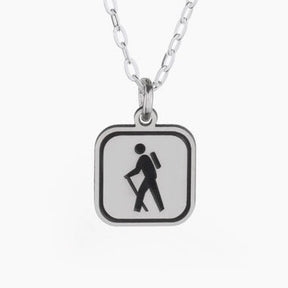 The Bearded Jeweler - Hiking Sign Necklace | Hand crafted sterling silver