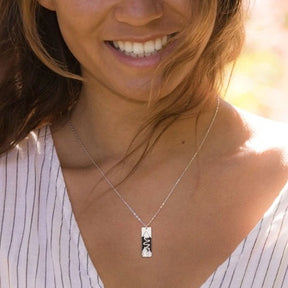 The Bearded Jeweler - Winter Ski Slope Wide Bar Necklace | Hand crafted sterling silver