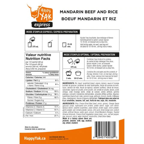 Happy Yak - Mandarin Beef and Rice